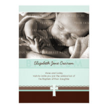 PHOTO CHRISTENING INVITES :: pure 3 P
