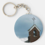 Photo Church Steeple in Storm Religious Keychain