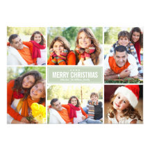Photo Collage Christmas Greeting Card | Sage Green Invites