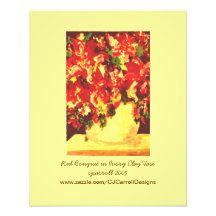 Photo-copie florale : Bouquet rouge dans le vase e