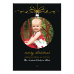 Photo customisée par arrière - plan noir d'ornemen invitation