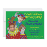Photo Faces Clowns Birthday Custom Announcement