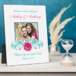 Photo florale de mariage de Gerbera de turquoise r Impressions Sur Plaque