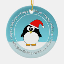 Photo Frame AND Penguin DOUBLE-SIDED Christmas Ornament