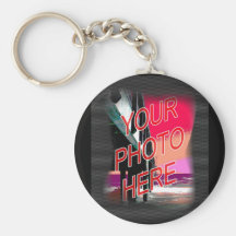 Photo frame dark dotted template key chain