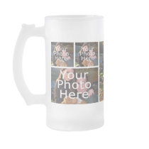 Photo Frosty Glass Mugs - personalized Collage Mug