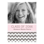 Photo Graduation Announcement Pink Gray