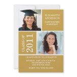 Photo Graduation Invitation ~Classy Gold & White