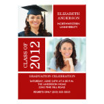 Photo Graduation Invitation ~Classy Red & White invitations