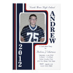 Photo Graduation/ Red and Navy Stripe Personalized Announcement