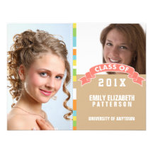 Photo Graduation Ribbon Bow Banner Custom Announcements
