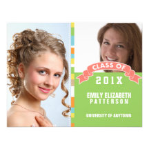 Photo Graduation Ribbon Bow Banner Invitation