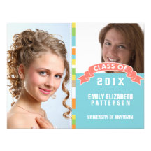 Photo Graduation Ribbon Bow Banner Personalized Announcements