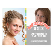 Photo Graduation Ribbon Bow Banner Invite