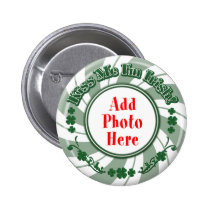 PHOTO Kiss Me I'm Irish - Green Striped Circle buttons