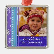 Photo Merry Christmas Grandma Ornament