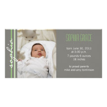Photo moderne de faire-part de naissance de rayure cartes de vœux avec photo