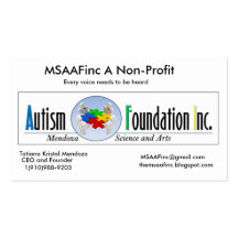 photo, MSAAFinc A Non-Profit, Every voice needs... Business Card Templates