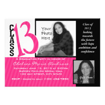 Photo rose foncée de la classe 2012 d'obtention du invitations personnalisées
