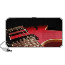 Photo rouge lumineuse de guitare électrique haut-parleurs PC