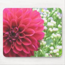 Photo rouge Mousepads de dahlia Tapis De Souris