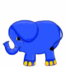 Photo Sculpture Blue Elephant