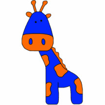 Photo Sculpture Blue Orange Giraffe Boy