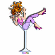 Photo Sculpture - Girl in Martini Glass, Lil Red