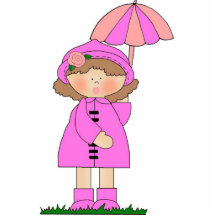 Photo Sculpture Girl Raincoat Umbrella