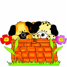 Photo Sculpture Kid's Puppies In Basket
