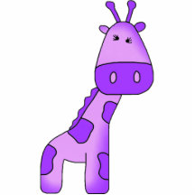 Photo Sculpture Purple Giraffe Girl