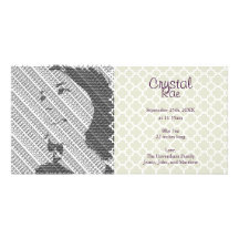 Photo Silver Baby Birth Announcement Photo Cards