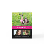 Photo Trio Custom Graduation Announcement Card