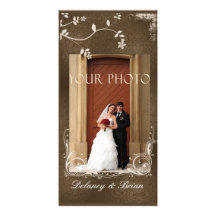 Photo Wedding Card - Brown accents Customized Photo Card