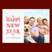 Photocard de bonne année de typographie invitations