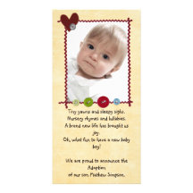 photocard de faire-part d'adoption photocarte customisée