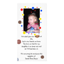 photocard de faire-part d'adoption modèle pour photocarte