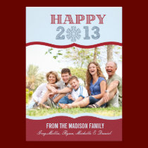 Photocard de salutation de nouvelle année de floco invitations