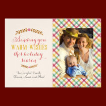 Photocard de vacances de plaid invitations
