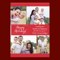 Photocard rouge de vacances invitations