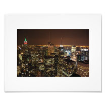 Photograph of Manhattan skyline at night
