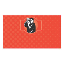 photographer aiming slr camera front business card
