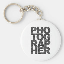 Photographer - Black Text Keychains