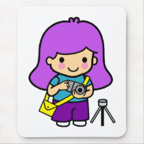 Photographer Girl Mouse Pads