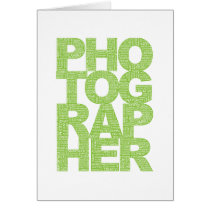 Photographer - Green Text cards