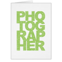 Photographer - Green Text Cards