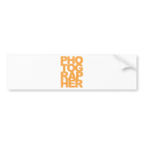 Photographer - Orange Text bumper stickers