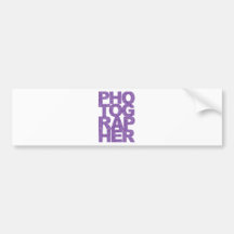 Photographer - Purple Text Bumper Sticker