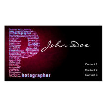 Photographer Typographic Business cards