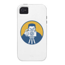 Photographer With Camera Retro Vibe iPhone 4 Covers